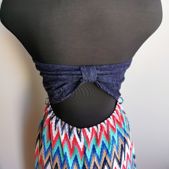 Summer dress, multicolored high low. - Picture 3 of 3